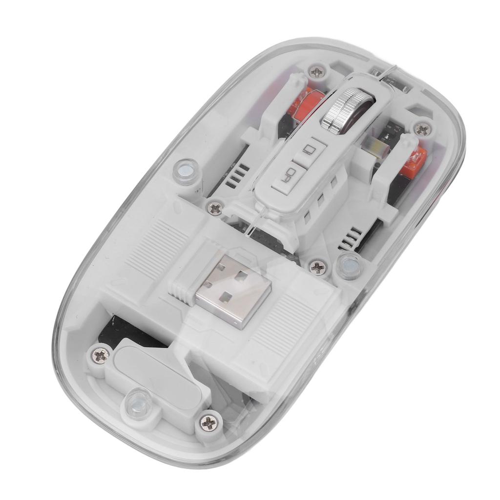 Transparent Computer Mouse 2.4G BT1 BT2 Tri Mode USB Rechargeable Wireless Bluetooth Mouse with USB Receiver for Laptop