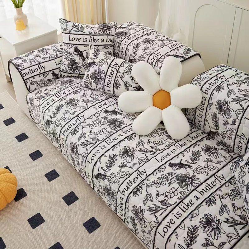 Winter Milk Plush Sofa Cushion Wholesale Anti Slip Plush Cushion Nordic Ins Style Thickened Sofa Cover Sofa Couch  Cubre Sofa