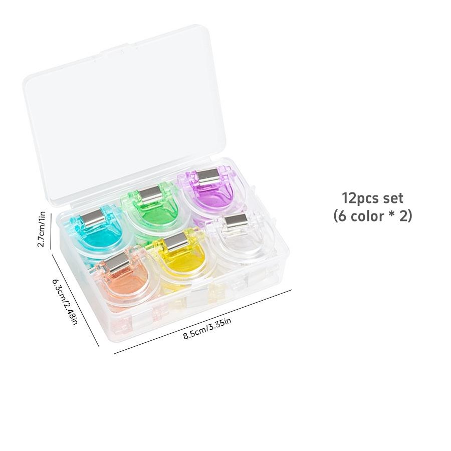 

4/12 шт. Набор разноцветных зажимов Мини-прозрачный держатель для страниц Скрепка для папки-индекса Журнала Бытовая