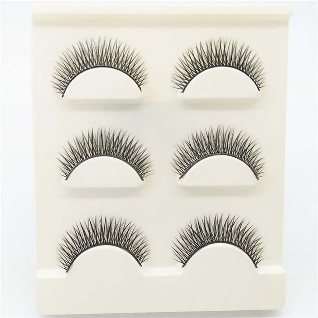 3Pairs Fashion False Eyelashes Long Lashes Extension Natural Looking Fake Eyelashes for Women Girls Party Daily Makeup