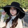 Fisherman Hat Solid Color Sunshade Shawl Cap Wide brim Polyester Neck Protection Hat Thin Lightweight Neck Cover Hiking Cap Men