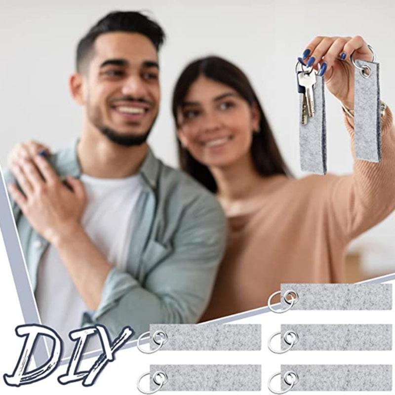 Personlig Färgglad Filt Nyckelring Kreativ DIY Inspiration Nyckelringar Tillbehör Mångsidig Filt Förnödenhet Nyckelring Berlock