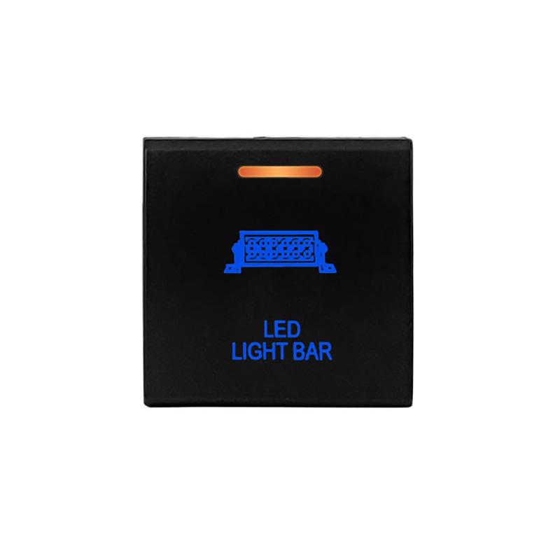 12V Blue Orange Light Latching Momentary Push Switch 22 X 22mm For Toyota Prado 150 Series Camry Hiace Corolla RAV4 Land Cruiser