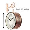 Metal Analog Railway Station Clock Double Sided Vintage Wall Clock for Living Room Home and Office