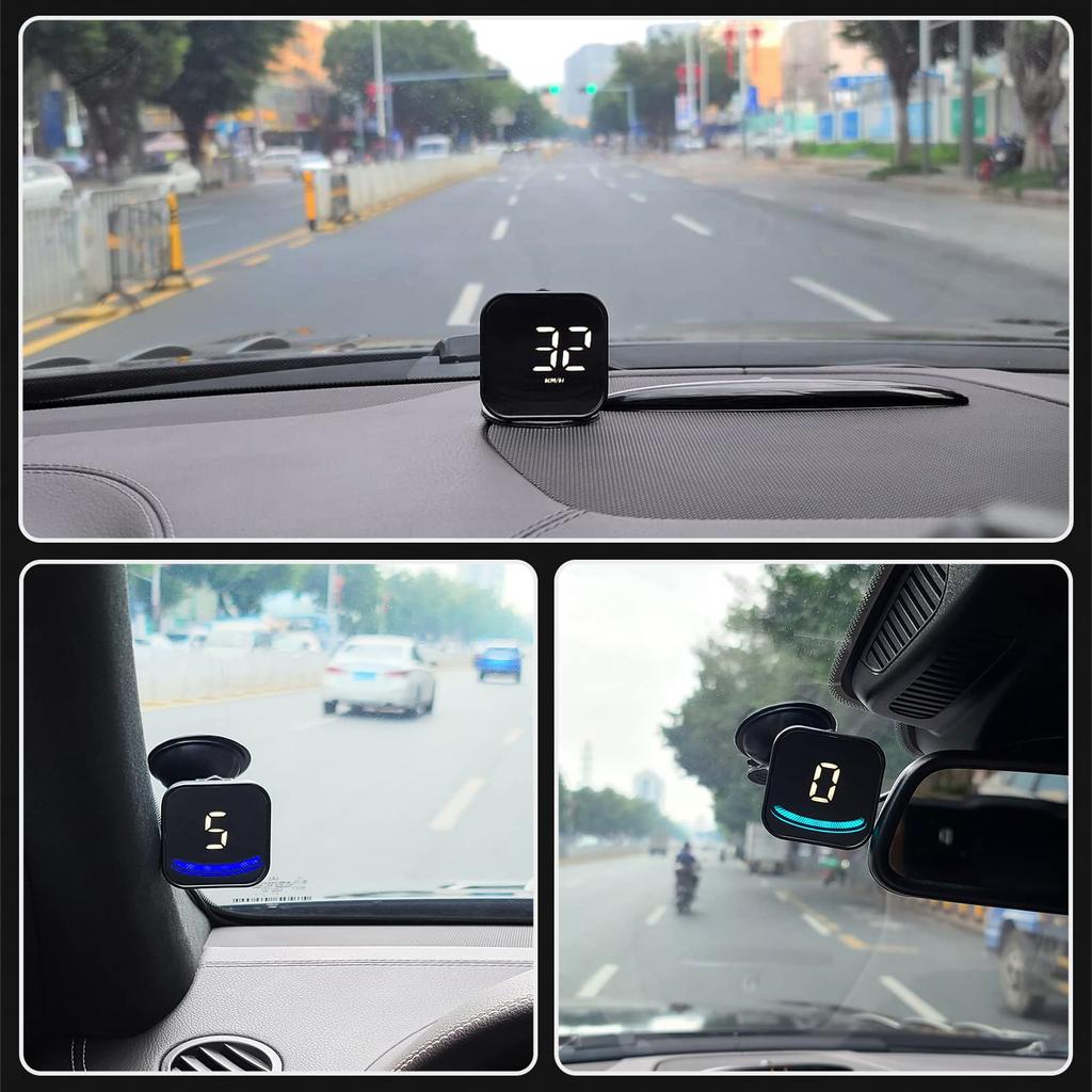 Wiiyii Car Head-Up Display, Speedometer, Speedometer, Windshield Display, Compass, Suitable for All Cars