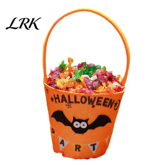 Black Cat Treat Pail Halloween Trick or Bucket for Kids, Pumpkin Face Ghost Bat Candy Snack Basket, Holder with Handle Party Favors Bag