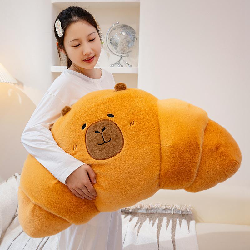 Cartoon Capybara Croissant Kissen Plüschtier Kapibara Puppe Home Sofa Kissen Kissen Lappenpuppe