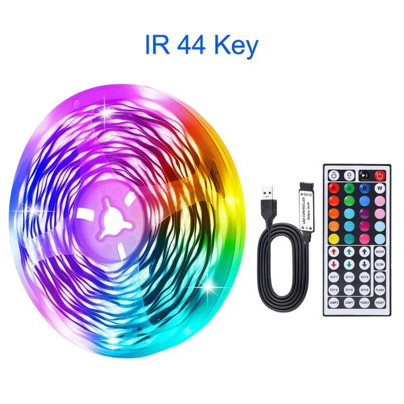 5V RGB Seven-Color LED Strip with 16 USB-Powered Self-Adhesive Lights for TV Background Atmosphere