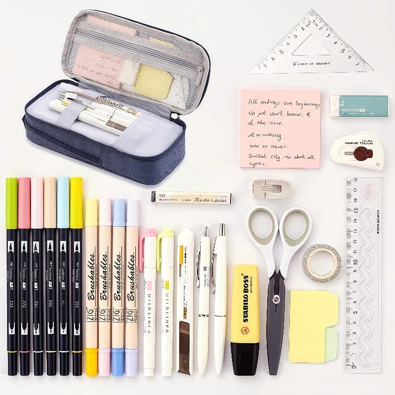 Extra große Kapazität Federmäppchen ModeMultifunktionales FedermäppchenDoppelschichtiges, strapazierfähiges DesignGeeignet für Schule und Büro