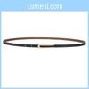 Leather Womens Skinny Belt With Alloy Snap Closure And Polished Finish For Elegant Outfits