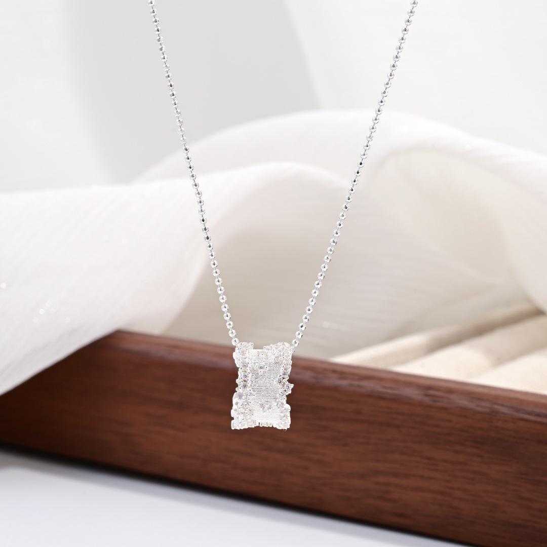 

Sterling Silver Starry Small Waist Necklace: Elegant Retro Light Luxury Fashion for Women X108 925 Silver серебряный