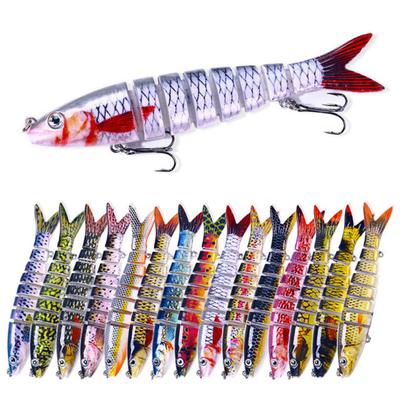 13.4cm 18g Multi-knot Fish Bait Realistic Design 3D Eyes Holographic Body Lure Bait Set with Built-in Ball Swinging Fish Lure