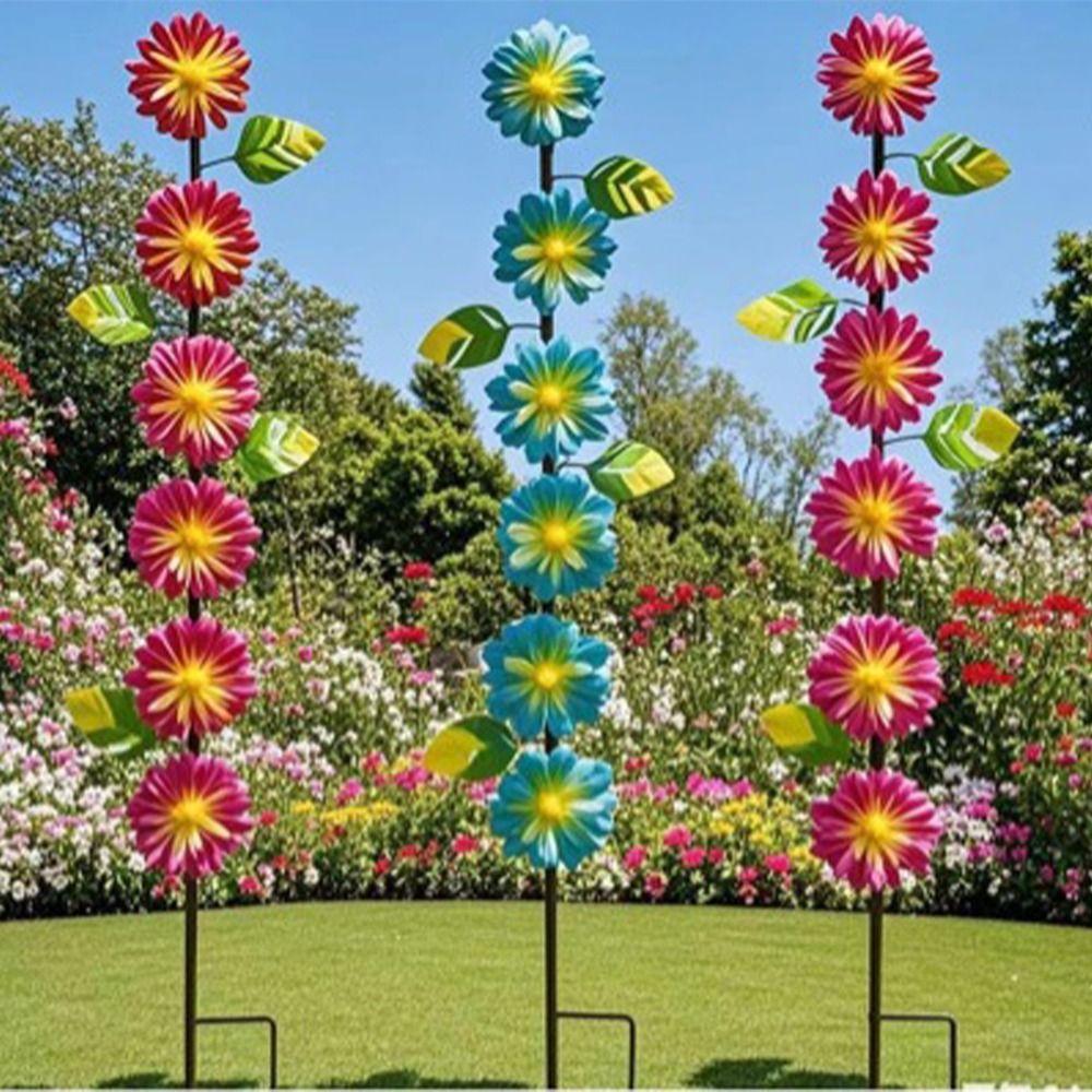 3pcs Micro Landscapes Decoration Metal Decorative Garden Stakes Plant Shaped Creative Garden Pile Art Floor Plugs Home