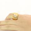 Gold Tone Mens Big Letter Rings Customized Stainless Steel Initial Jewelry Finger Ring Personalized for Male Gift Accessories