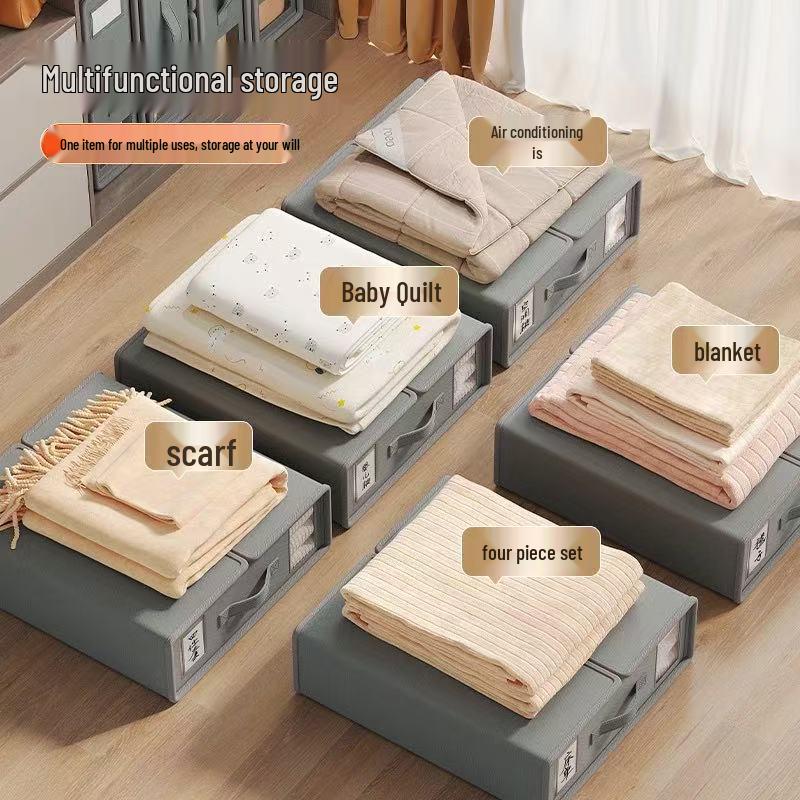 Four-Piece Quilt Cover Set with Storage Box and Wardrobe Organizer