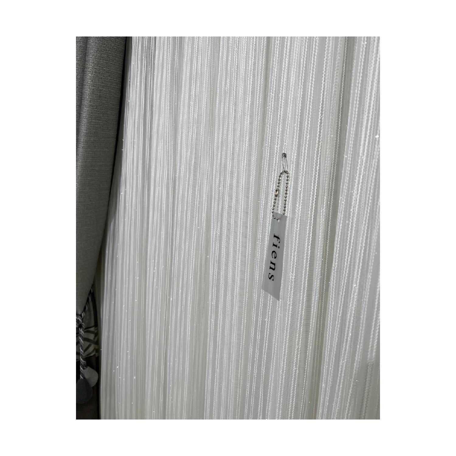 

Двойной макаронный полосатый яркий серебристый тюль занавес 1/3 частый ворс 35 x 90