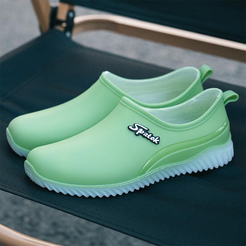 Fashion Rain Shoes Women's Outdoor Walking Non-slip Short Water Shoes Water Boots Short Rain Boots Car Wash Shoes Glue Shoes