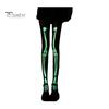 Halloween Skeleton Women Pantyhose Ghost Leg Print Contrast Color Glow at Night Luminous Thin Mesh Terrifying Anti-slip Cosplay Performance Skull