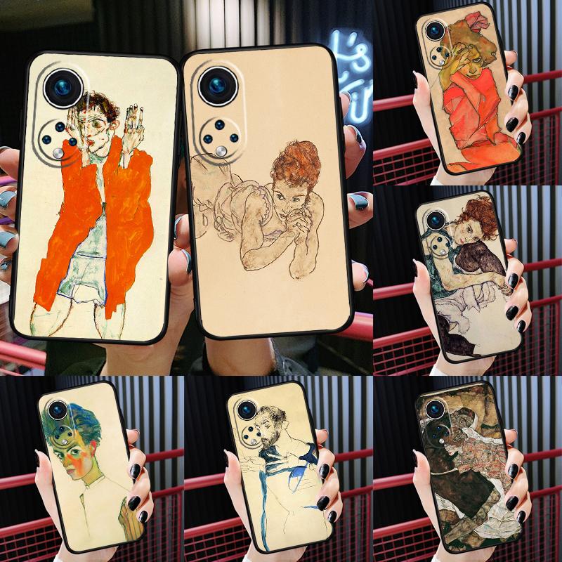 Egon Schiele Case For Honor Magic 7 Pro 6 5 50 70 90 200 Lite X9b X9a X8a X8b X7a X6a X8 X9 X9c Cover