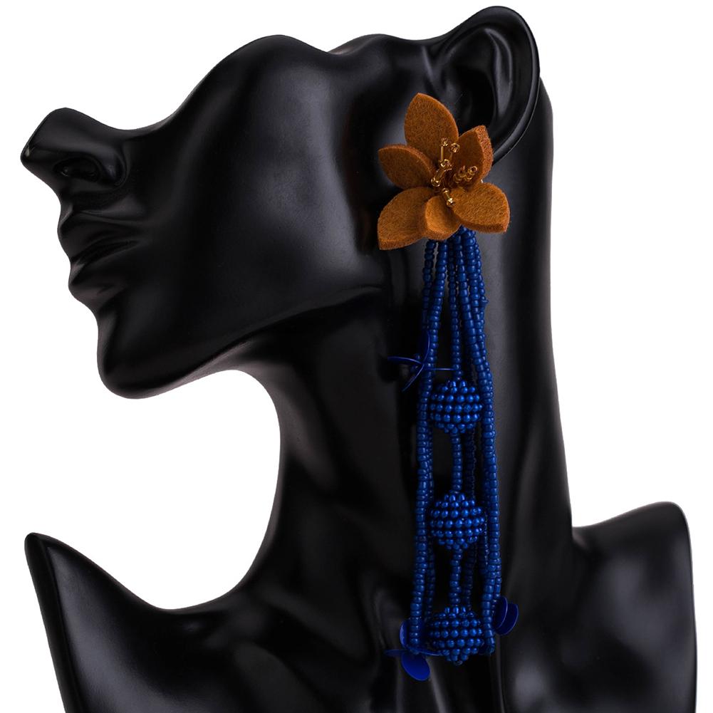 Damen Schick Blume Geflochten Quaste Ohrring Böhmischer Stil Ohrhänger