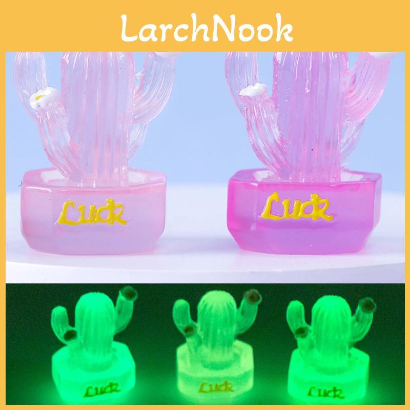 Adorable Glowing Cactus Resin Miniature Desk Car Decoration In 7 Colors
