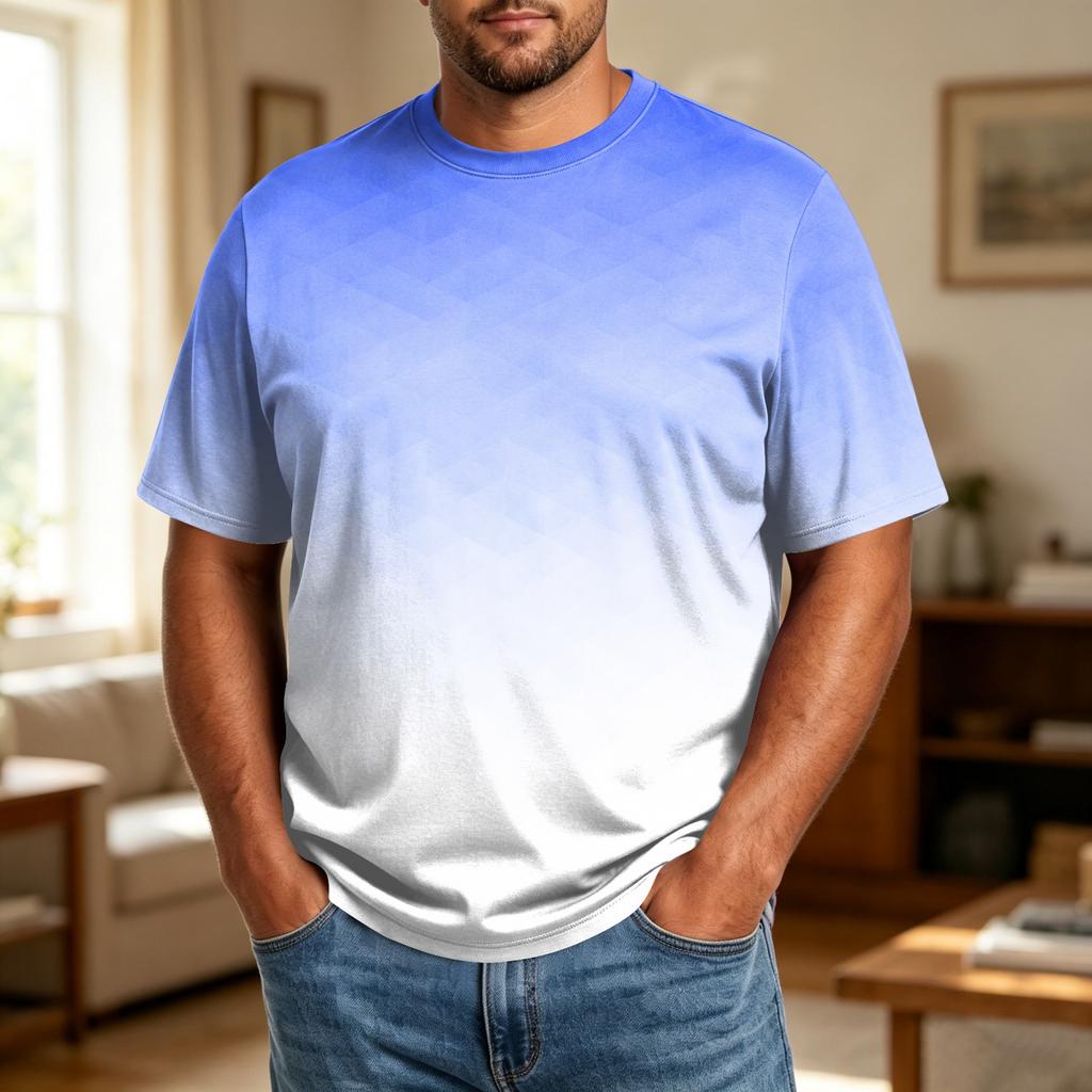 Men's Big Size Casual T Shirt Breathable Loose Fit Short Sleeve Crew Neck Tee Top for Everyday Wear Summer Outdoor Activities