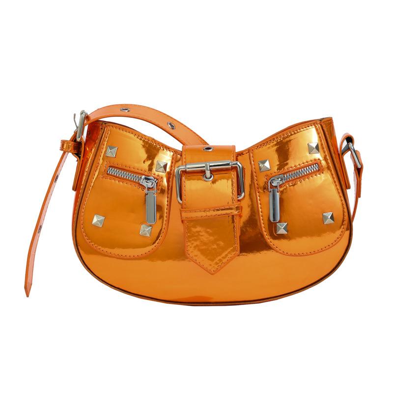 Women's bag fresh and sweet style personalized laser rivet women's armpit bag new commuter travel shoulder messenger bag