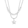 Double Layer Star Pendant Necklace - Women's Niche Luxury, Sweet & Cool Style, High-End Jewelry Accessory.