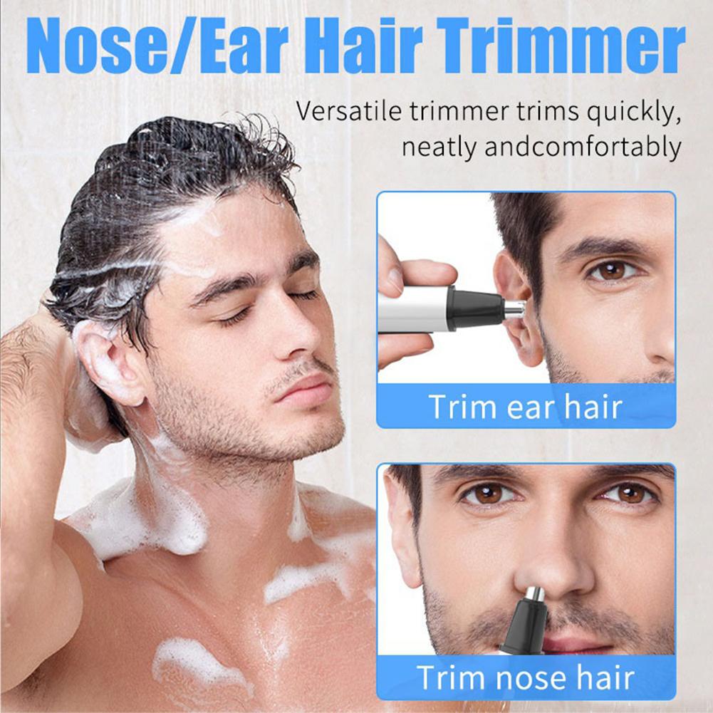 Electric Nose Hair Trimming Shaver Shaving Eyebrow Removal Shaver USB Rechargeable Face Care for Men 500mAh 14500 Li-ion Battery
