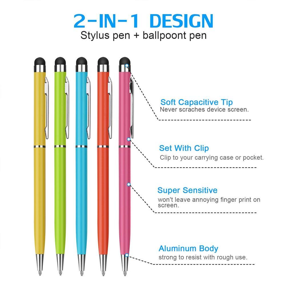 Universal Capacitive Pen Stylus Touchscreen Pen For Ipad Tablet PC 2 In 1 Capacitive Stylus Pen Drawing Pens Touch Pen