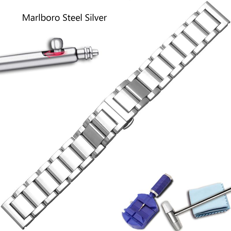 18мм 20мм 22мм 24мм Браслет для часов из нержавеющей стали Изогнутый Интерфейс Ремешок-бабочка Для Tissot Ar-mani Citizen Seiko 14mm