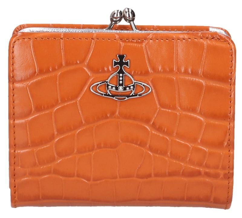 

Vivienne Westwood Embossed Croc Leather FR 5115002YW L0039 Burnt Orange Bi-fold Wallet, Wallet, Packet, F407, [Used] помаранчевий