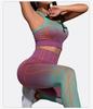 Women's Sexy Gradient Stripe High-Waist Yoga & Fitness Running Suit