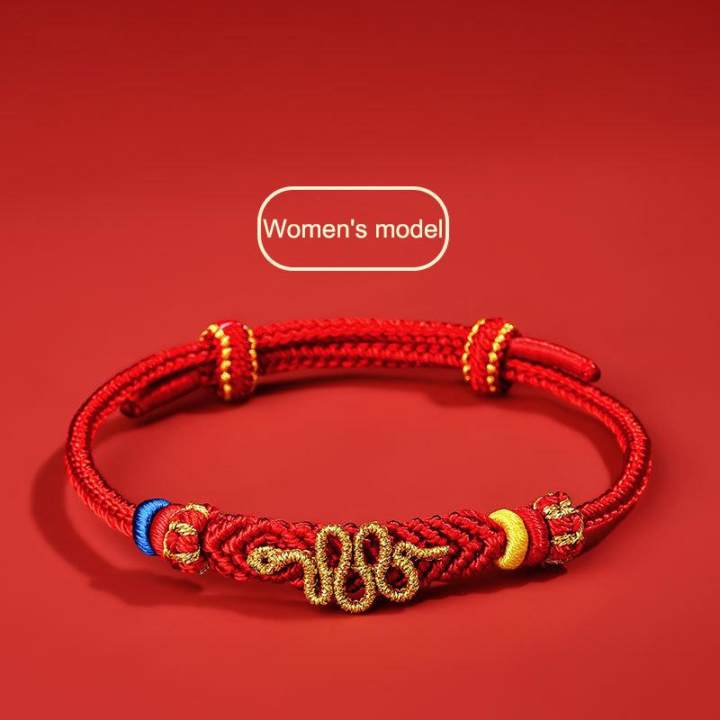 Chinese Style Snake Year Braided Rope Bracelet For Women Men Versatile Amulet Lucky Bracelet Jewelry Accessories Gifts