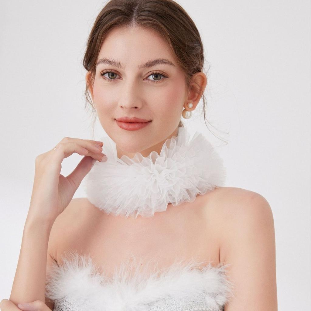 Schnürbarer Abnehmbarer Falscher Kragen Frühling Mädchen Kleidung Schulter Halskette für Hemd Falsche Kragen Schal Bekleidungszubehör