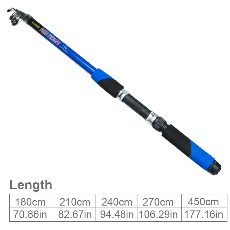 Telescopic Fishing Rods 1.8-4.5M High Carbon Steel Spinning Fishing Rods (For Travelling) Outdoor Bass Fishing Rods