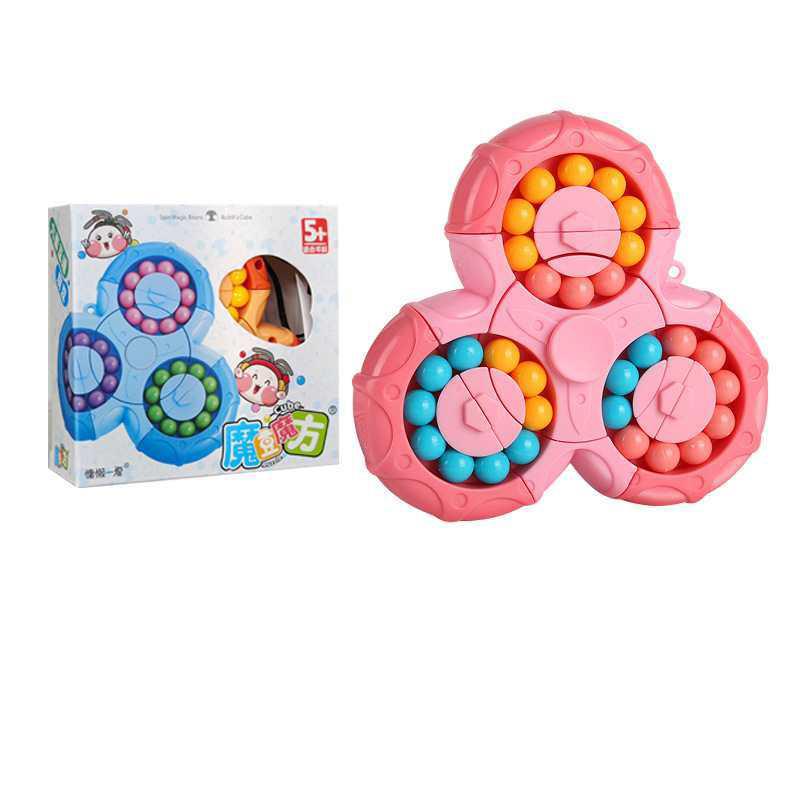 Triangle Rotating Magic Bean Puzzle Toy IQ Test Brain Teaser Fun Educational For Kids Boys Girls Stress Relief Gfts
