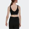 Adidas Logo Printed Striped Sports Tank Top Women Tops Black GS1343