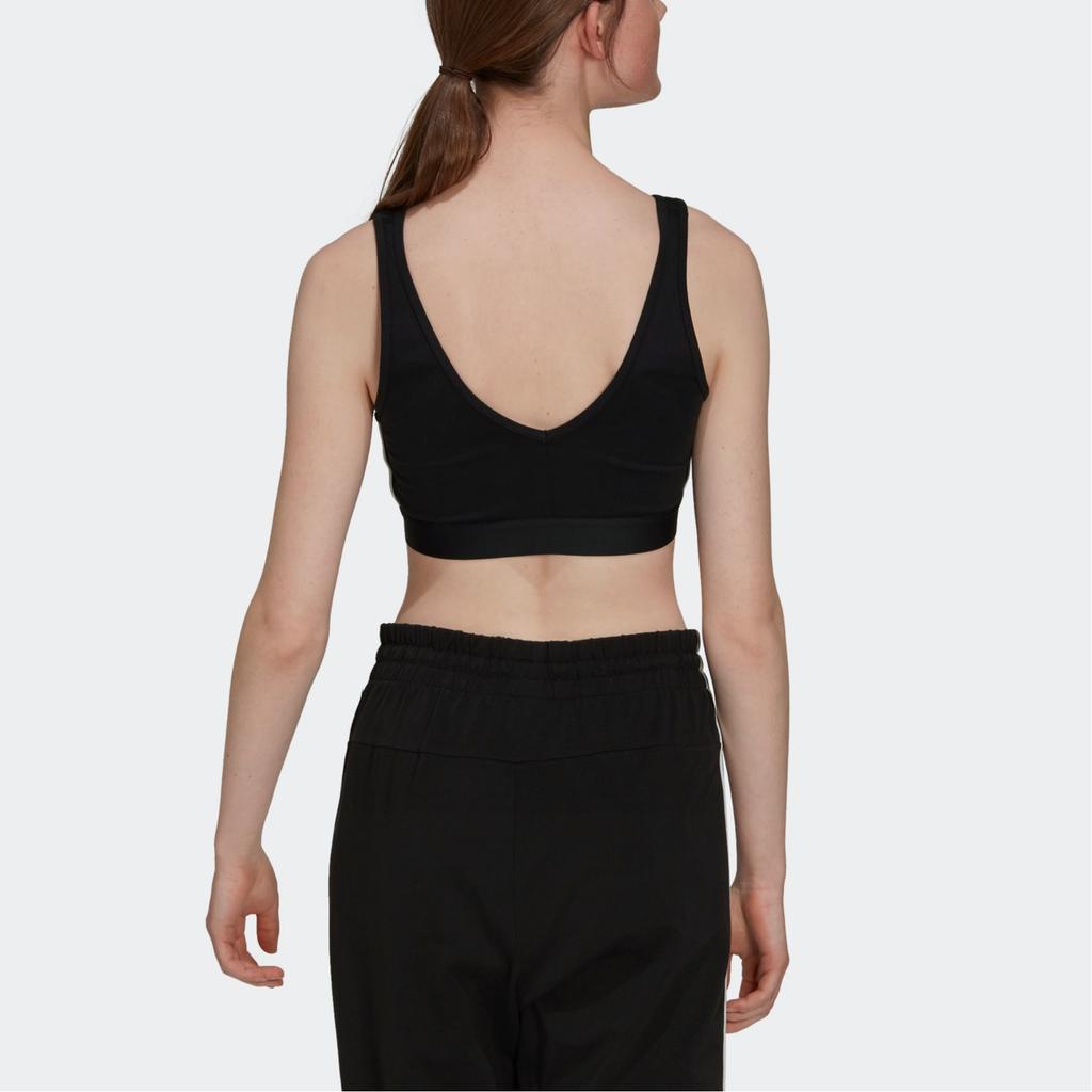 Adidas Logo Printed Striped Sports Tank Top Women Tops Black GS1343