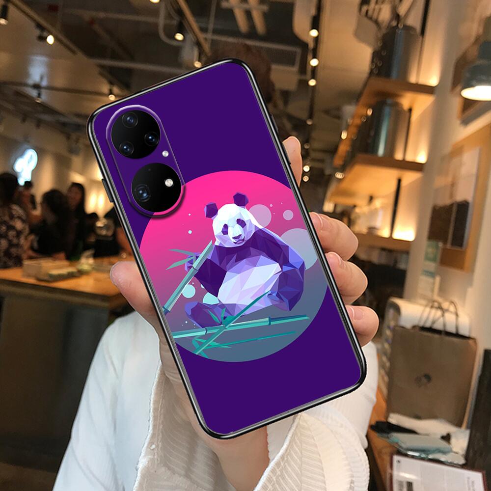Super roztomilé pouzdro na telefon Panda pro Huawei p50 P40 p30 P20 10 9 8 Lite E Pro Plus Black Etui Coque Painting Hoesjes comic fas