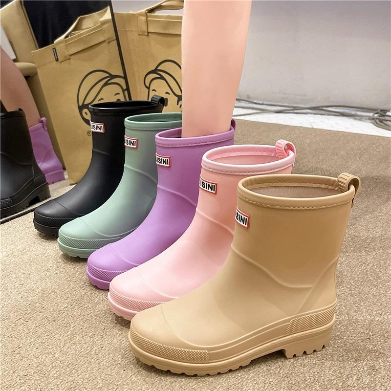 New short rain shoes women's fashion medium rain boots women's trend adult work shoes women