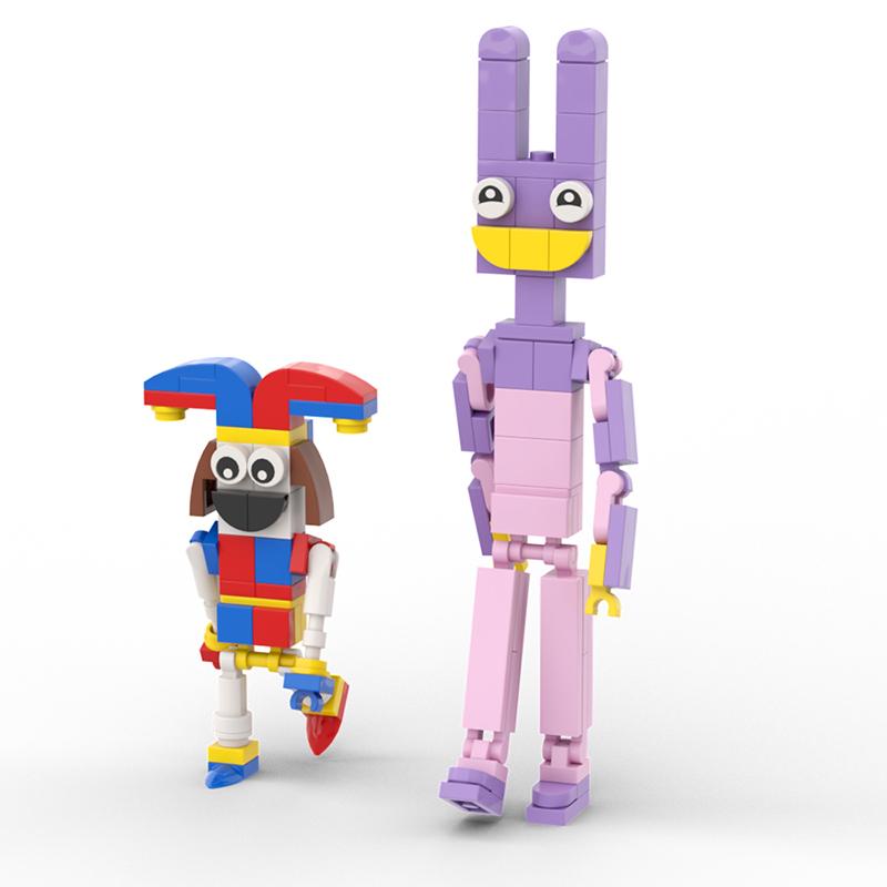 Elegant Box Hot The Amazing Digital Circus Pomni Jax Joker Rabbit Building Block Set DIY Model Toys Kids Birthday 2024 Gift