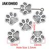 10Pcs Dog Paw Footprint Spacer Beads Antique Silver Plated Loose Beads For Jewelry Making Bracelet Accessories Diy