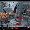 Spooky Party Decorations for Home 9PCS Halloween Static Window Stickers, Gothic Silhouette Decals, Reusable Retro Horror Stickers Waterproof PVC Glass