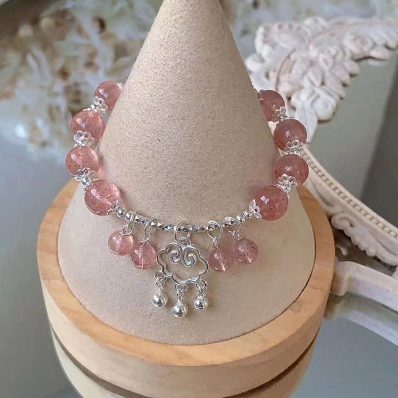 Strawberry Sweet Butterfly Bracelet Premium Couple Wind Sweet Bracelet Peach Blossom Girlfriend Moonlight Bracelet Gift