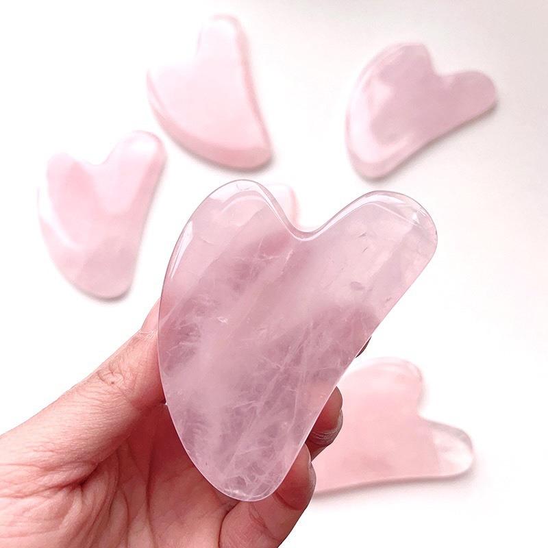 New Natural Jade Stone Gua Sha Massage Board Rose Quartz Guasha Plate Jade Face Massager Scrapers Tools For Face Neck Back Body