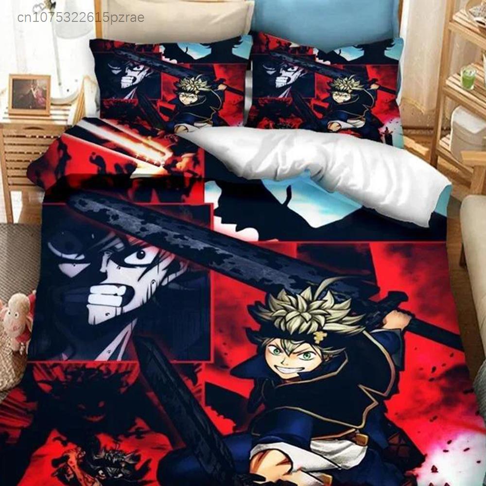 Anime Black Clover Asta Bedding Set Duvet Cover Bedroom Comforter Covers Single Twin King Size Quilt Cover Home Textile 2/3PCS
