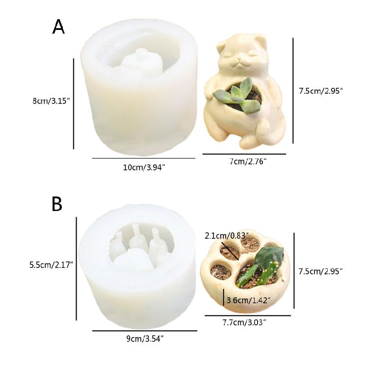 Cats Paw Cats Jewelry Containers Silicone Molds for Making Succulent Plant