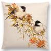 Watercolor Birds Series Cushion Cover Goldfinch Chickadee Cardinal Kingfisher Prints Pillow Case