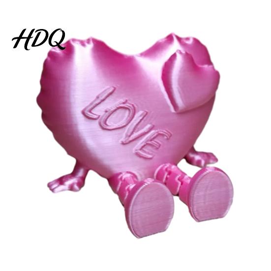Love Heart Decoration Figurine with Articulated Legs 3D Printed Shape Statue Legs